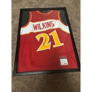 NBA 44 Signed Dominique Wilkins Jersey Includes COA Red **Case NOT Included**
